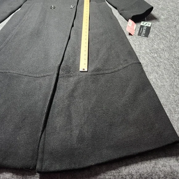 S by Searle Wool Cashmere Black Ankle Length Double Breasted Overcoat Coat 6 NWT